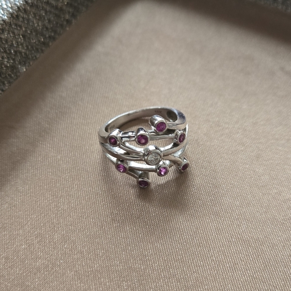 18k White Gold Pink Tourmaline Diamond Ring - Picture 3 of 16